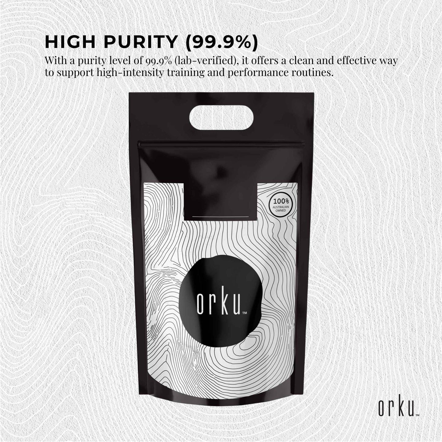 Hlpmedical Orku 5kg Creatine Monohydrate powder, 200 mesh micronized, 99.9% purity, dietary supplement for fitness and muscle growth