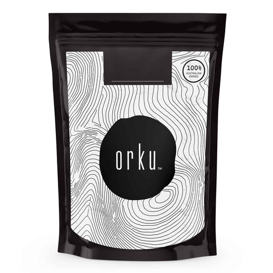 Hlpmedical Orku 400g L-Citrulline powder bucket showing the food-grade amino acid supplement in a clear container