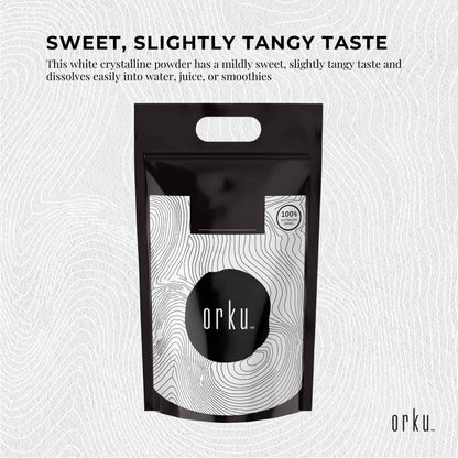 Orku 10kg bucket of pure L-Citrulline powder, food-grade amino acid supplement for health and fitness nutrition.