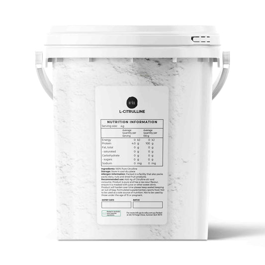 Hlpmedical Orku 600g L-Citrulline Powder bucket showing pure food-grade amino acid supplement for health and fitness use.
