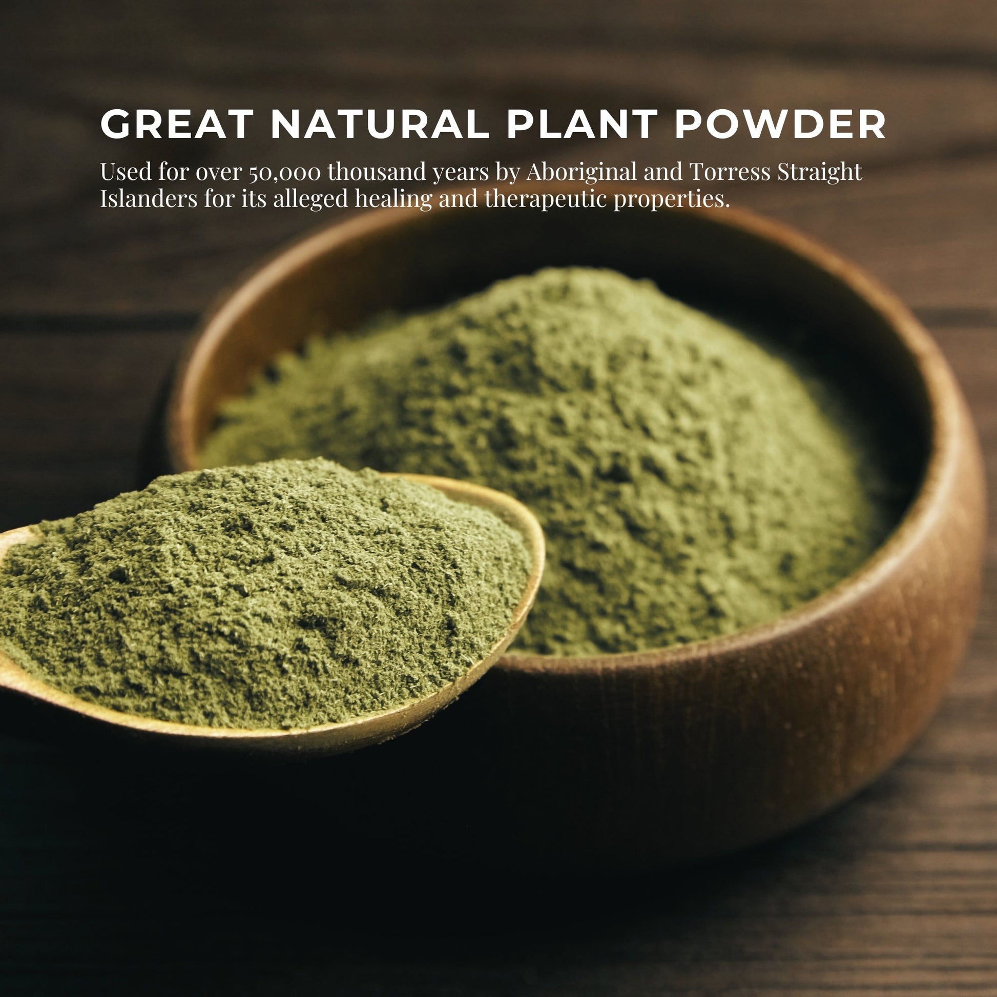 400g Gumby Gumby Pure Powder by Hlpmedical, Gumbi Aboriginal plant Pittosporum Angustifolum, in a clear container for health and supplements.