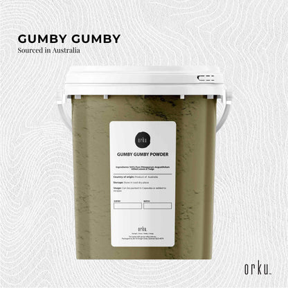 600g Gumby Gumby pure powder tub by Hlpmedical, Aboriginal Pittosporum Angustifolum supplement for health and wellness.