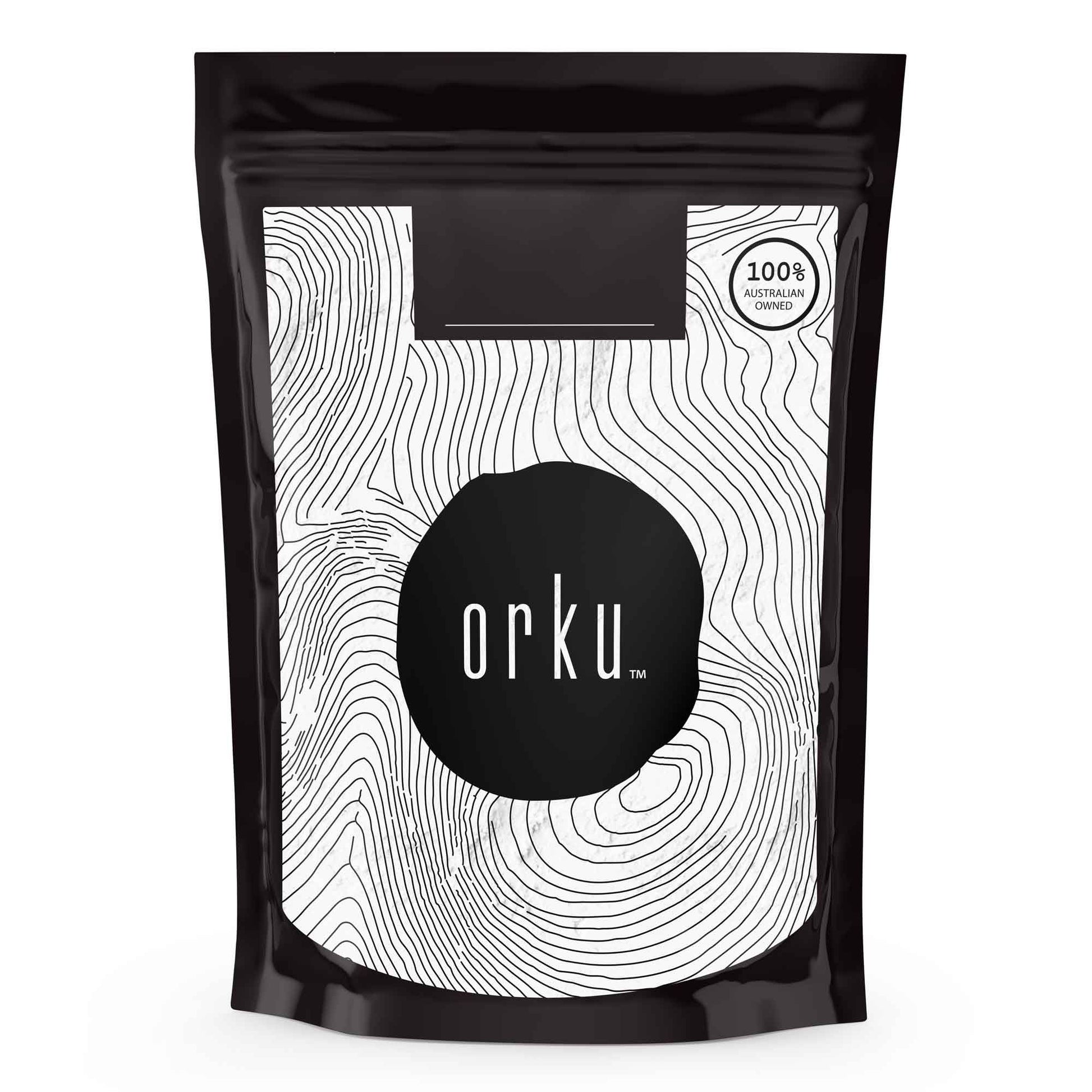 Hlpmedical Orku 100g chicory root inulin powder in a clear jar, unflavored dietary supplement for digestion and health.