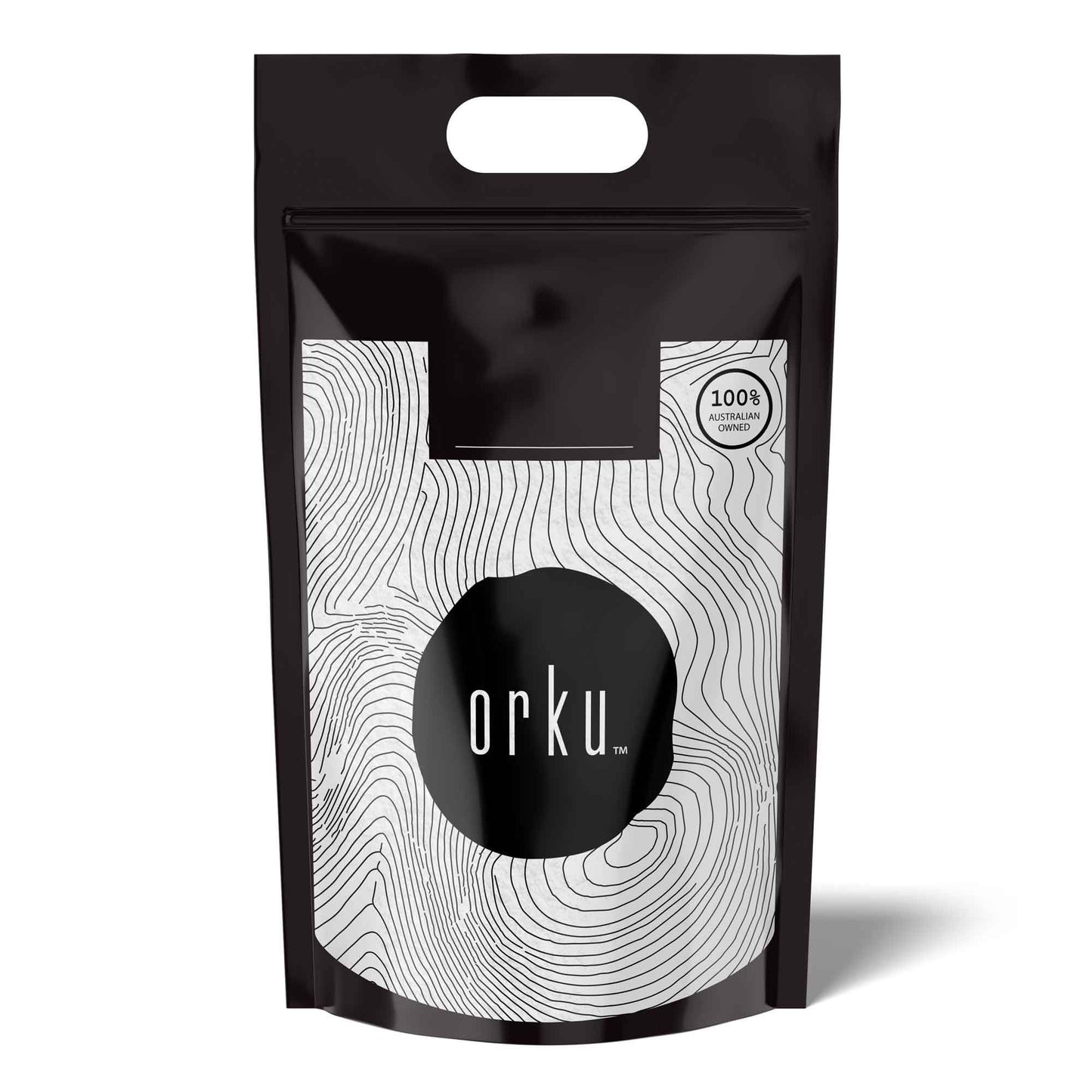 Hlpmedical Orku 5kg USP Grade Myo Inositol powder in a clear container, unflavored dietary supplement for health and wellness.