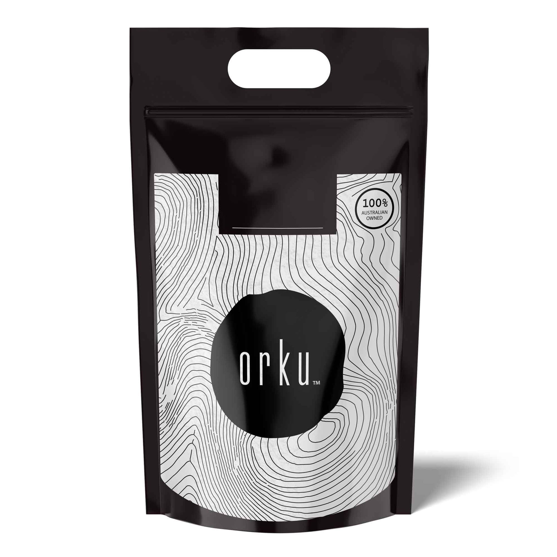 Hlpmedical Orku 5kg USP Grade Myo Inositol powder in a clear container, unflavored dietary supplement for health and wellness.