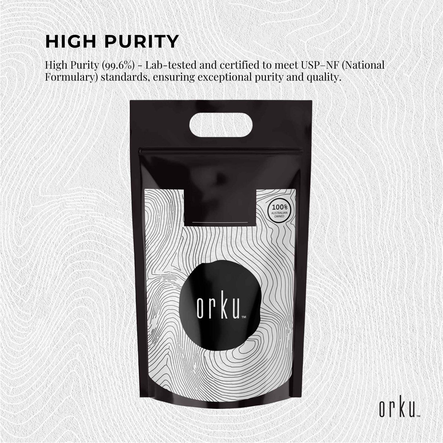 Hlpmedical Orku 5kg USP grade myo inositol powder, unflavored supplement for health and nutrition, high purity product