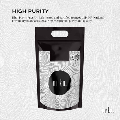Hlpmedical Orku 5kg USP grade myo inositol powder, unflavored supplement for health and nutrition, high purity product
