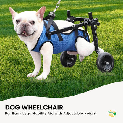 Hlpmedical Rooster Farms Little Dog Wheelchair medium harness with adjustable back leg aid for small dogs.