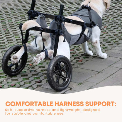 Hlpmedical Rooster Farms large dog wheelchair XL harness with adjustable back leg aid, designed for pet mobility support.