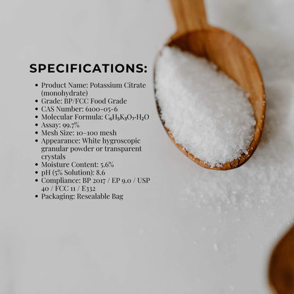 Hlpmedical Orku 5kg potassium citrate food grade granular supplement, used in nutrition and health applications.