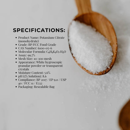 Hlpmedical Orku 5kg potassium citrate food grade granular tub, suitable for dietary supplements and food additive use