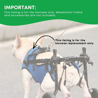 Hlpmedical Rooster Farms dog wheelchair harness for small dogs up to 10kg, adjustable pet care harness in black for mobility support