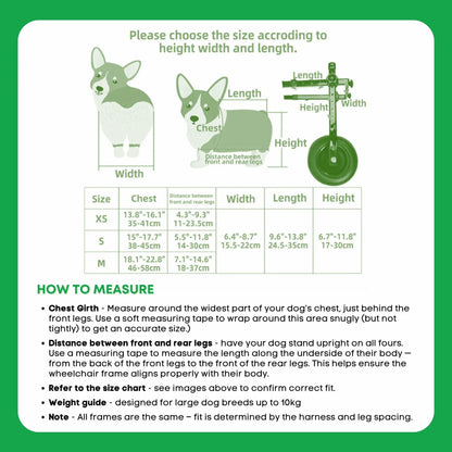 Hlpmedical Rooster Farms dog wheelchair harness for small dogs up to 10kg, lightweight support for pet mobility.
