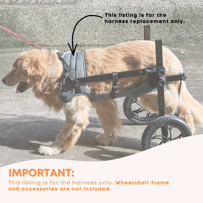 Hlpmedical Rooster Farms XL dog wheelchair harness for large dogs up to 45kg, adjustable pet care harness with supportive straps.