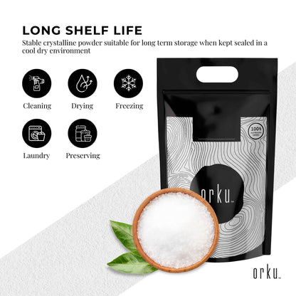Hlpmedical Orku 20kg citric acid powder, food-grade, non-GMO, anhydrous preservative for health and nutritional uses.