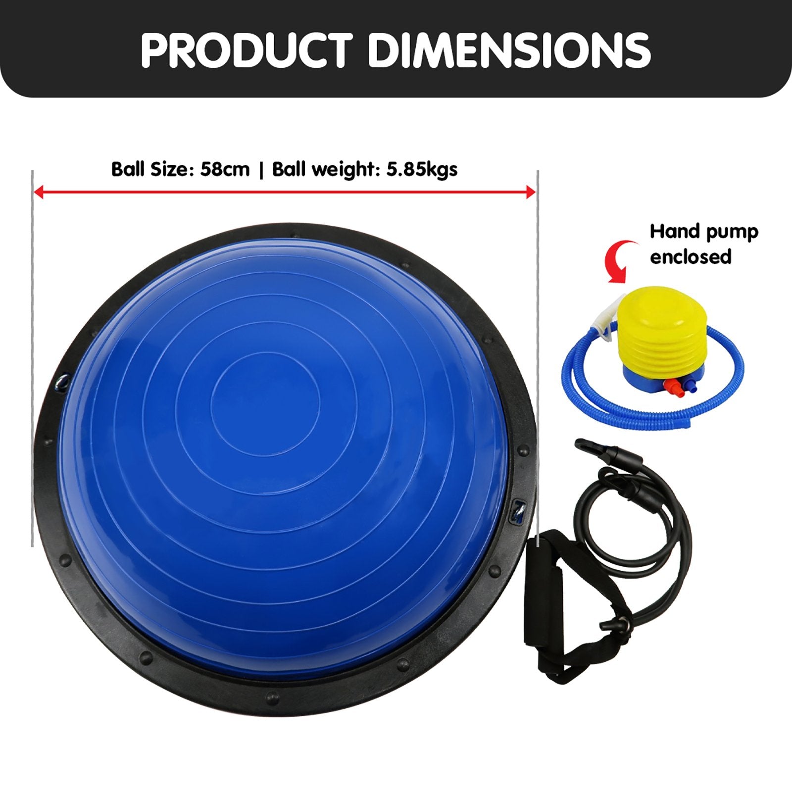 Blue Powertrain Fitness yoga ball for home gym workouts, balance training, and fitness exercises by Hlpmedical.