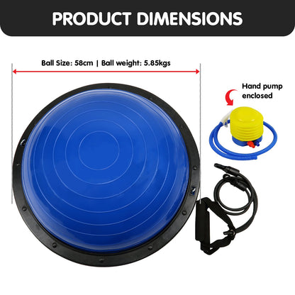 Blue Powertrain Fitness yoga ball for home gym workouts, balance training, and fitness exercises by Hlpmedical.