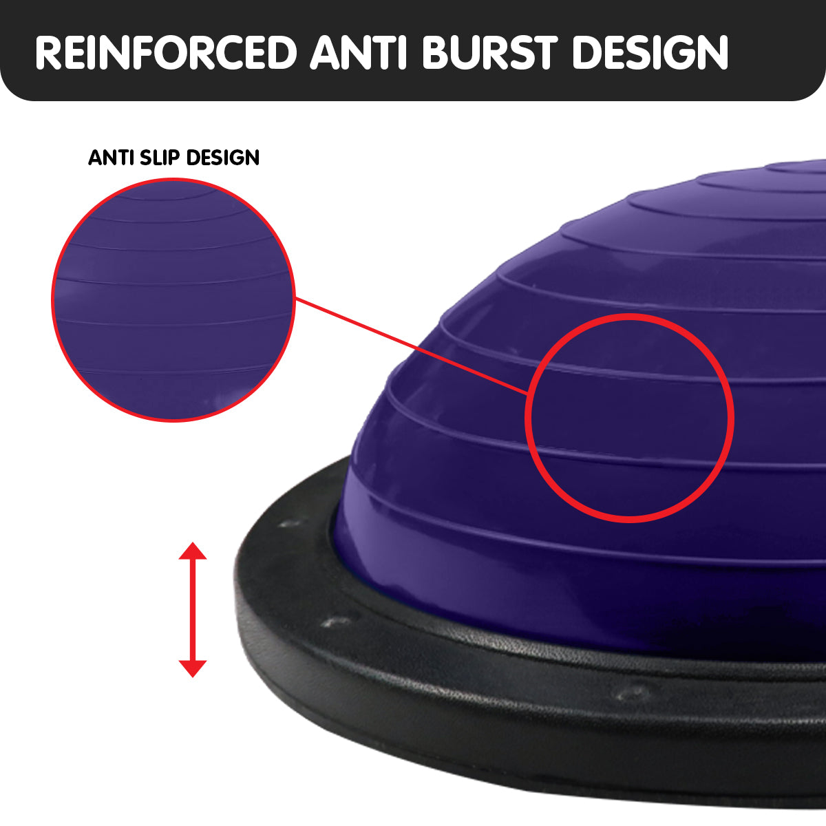 Purple Hlpmedical Powertrain Fitness Yoga Ball for home gym workouts, balance training, and fitness exercises.