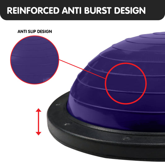 Purple Hlpmedical Powertrain Fitness Yoga Ball for home gym workouts, balance training, and fitness exercises.