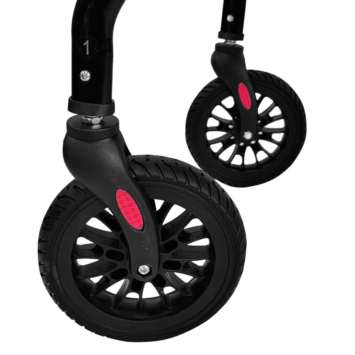 Black Orthonica foldable steel rollator with 136kg capacity, featuring ergonomic handles and sturdy frame for mobility assistance.
