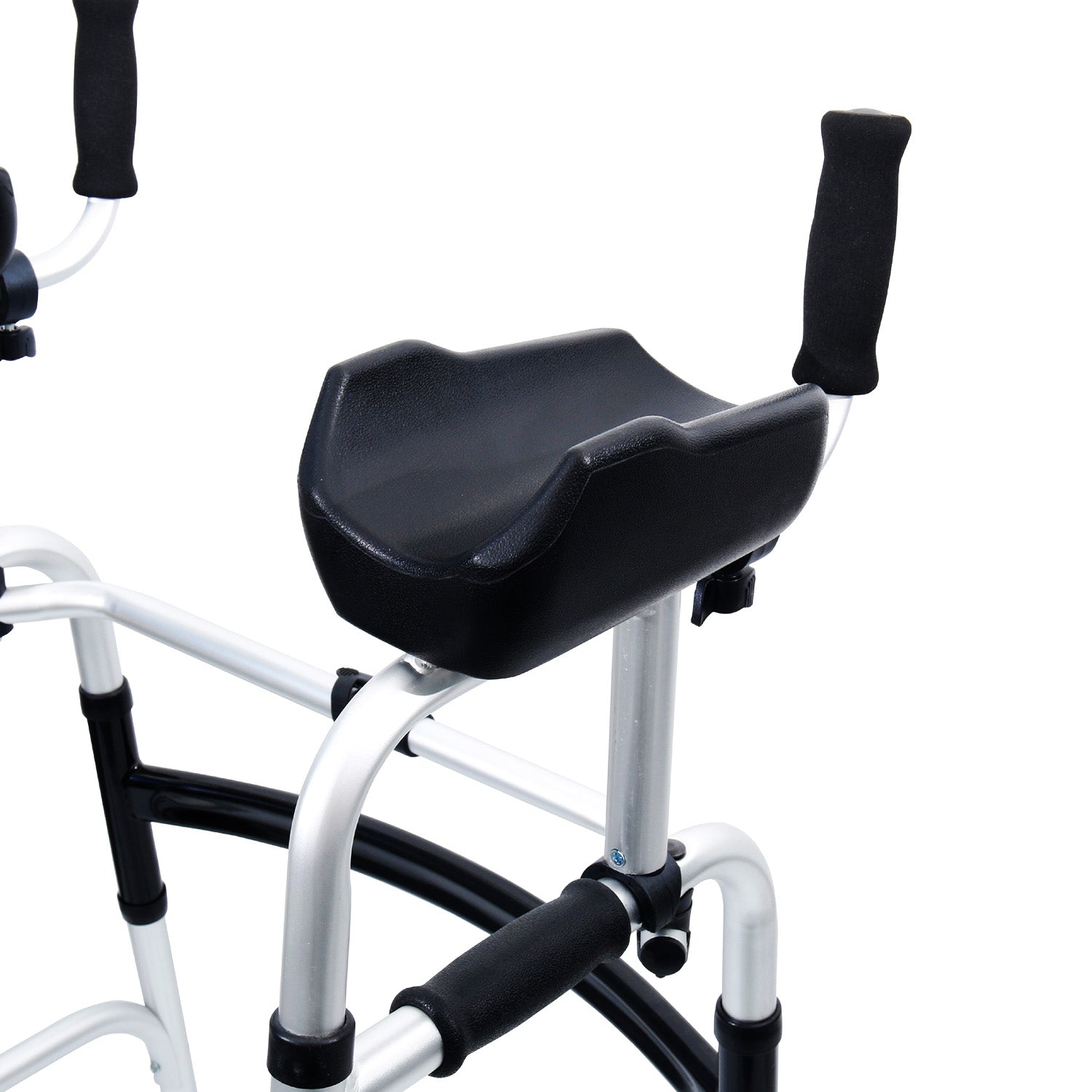 Hlpmedical Orthonica folding rollator walker with adjustable handles, aluminum frame, and cane box for mobility and accessibility.