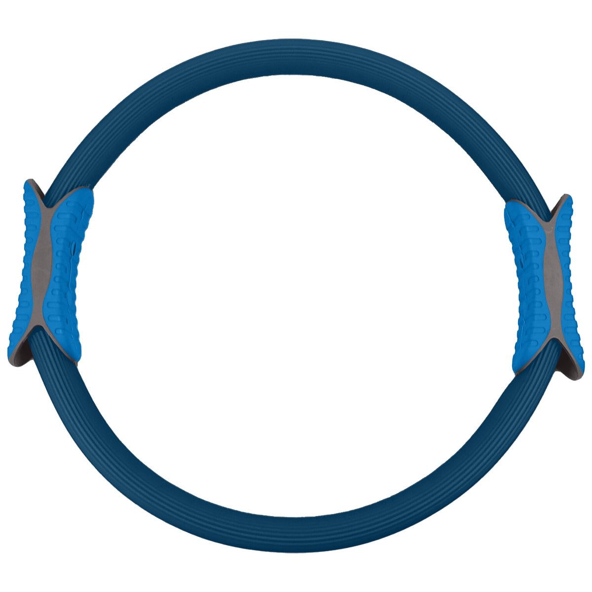 Blue Powertrain Pilates Ring band for yoga and home workouts, designed for strength training and flexible exercise routines.