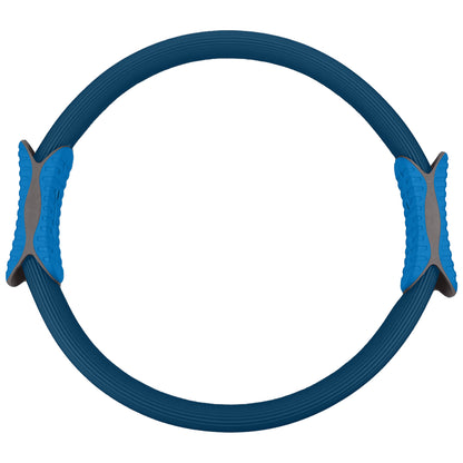 Blue Powertrain Pilates Ring band for yoga and home workouts, designed for strength training and flexible exercise routines.
