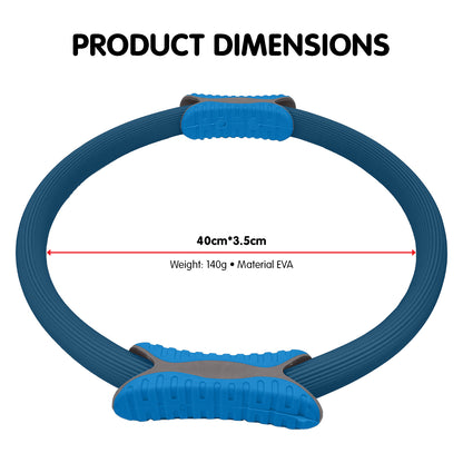 Blue Powertrain Pilates ring band for yoga and home workouts, exercise resistance band by Hlpmedical