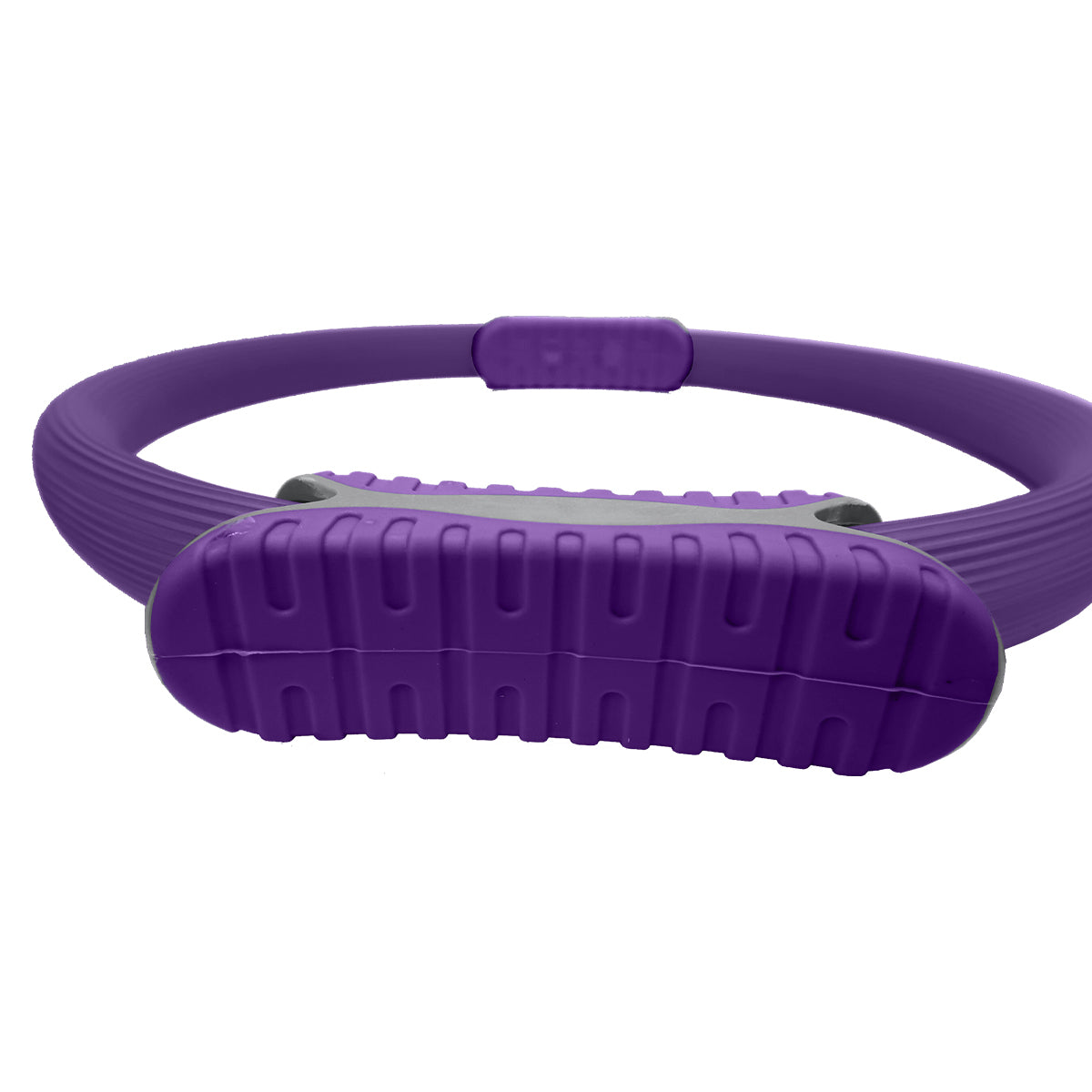 Purple Powertrain Pilates Ring from Hlpmedical for yoga and home workouts, shown with handles and flexible circular design.