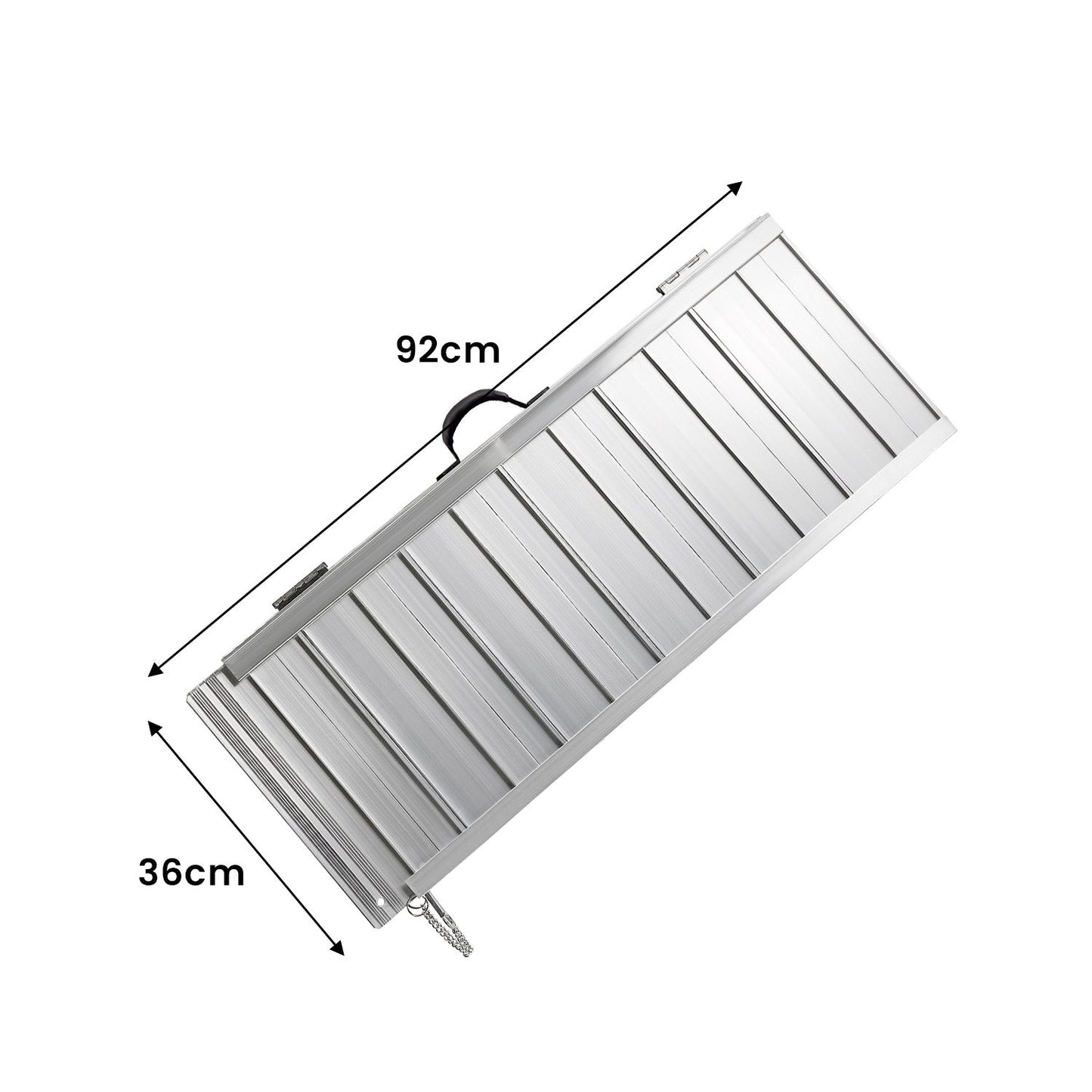Hlpmedical Kartrite 3ft aluminium foldable wheelchair ramp for mobility and accessibility, shown folded and extended.