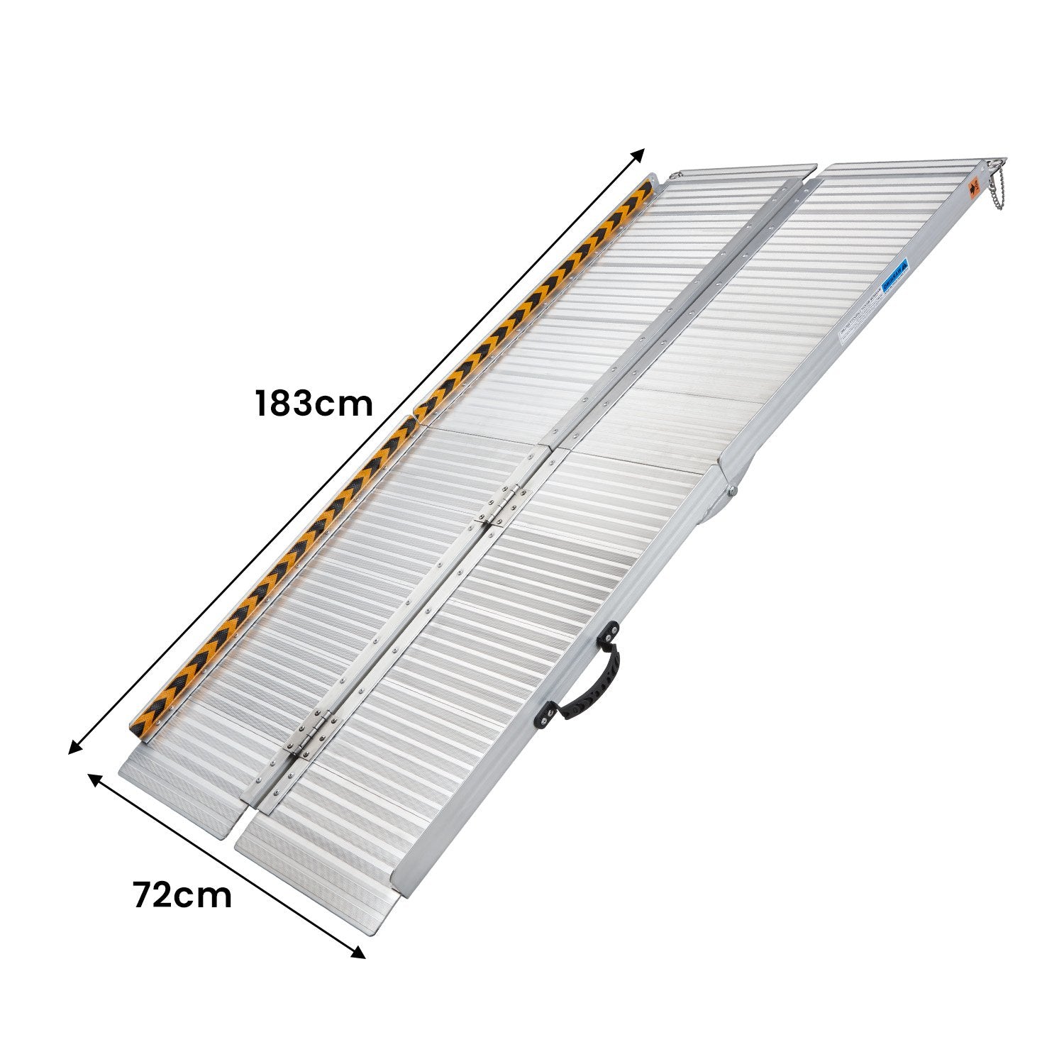 Silver Kartrite 6ft aluminium foldable wheelchair ramp with non-slip surface, designed for mobility and accessibility by Hlpmedical.