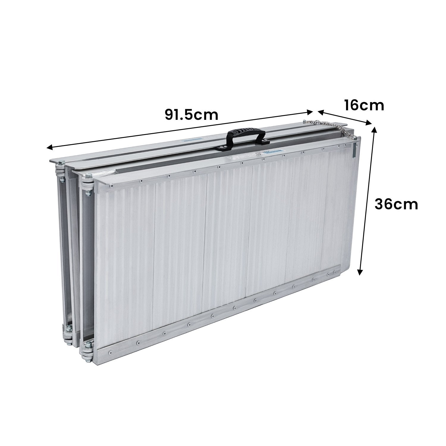 Silver Kartrite 6ft aluminium foldable wheelchair ramp with non-slip surface by Hlpmedical, designed for mobility and accessibility.