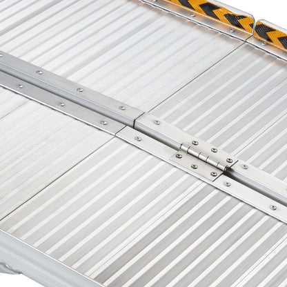 Hlpmedical Kartrite 6ft aluminium foldable wheelchair ramp with non-slip surface in silver for mobility and accessibility.