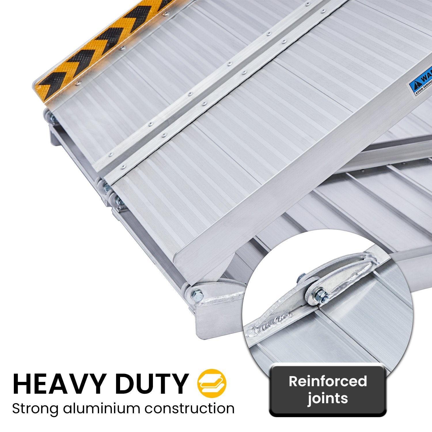 Silver Kartrite 6ft aluminium foldable wheelchair ramp with non-slip surface by Hlpmedical for accessibility and mobility.