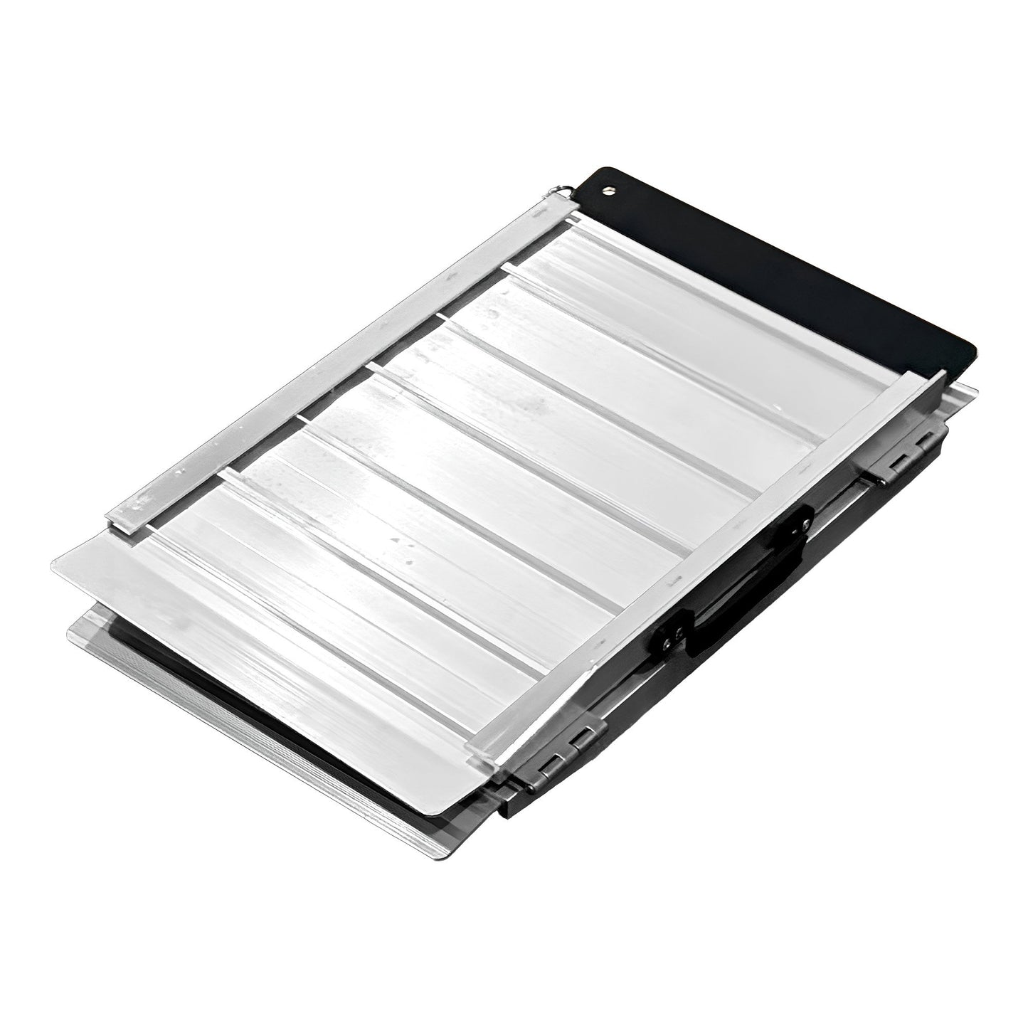 Hlpmedical Kartrite aluminium wheelchair ramp, 2ft long with high grip surface, safety side rails, locking pin, and carry handle.