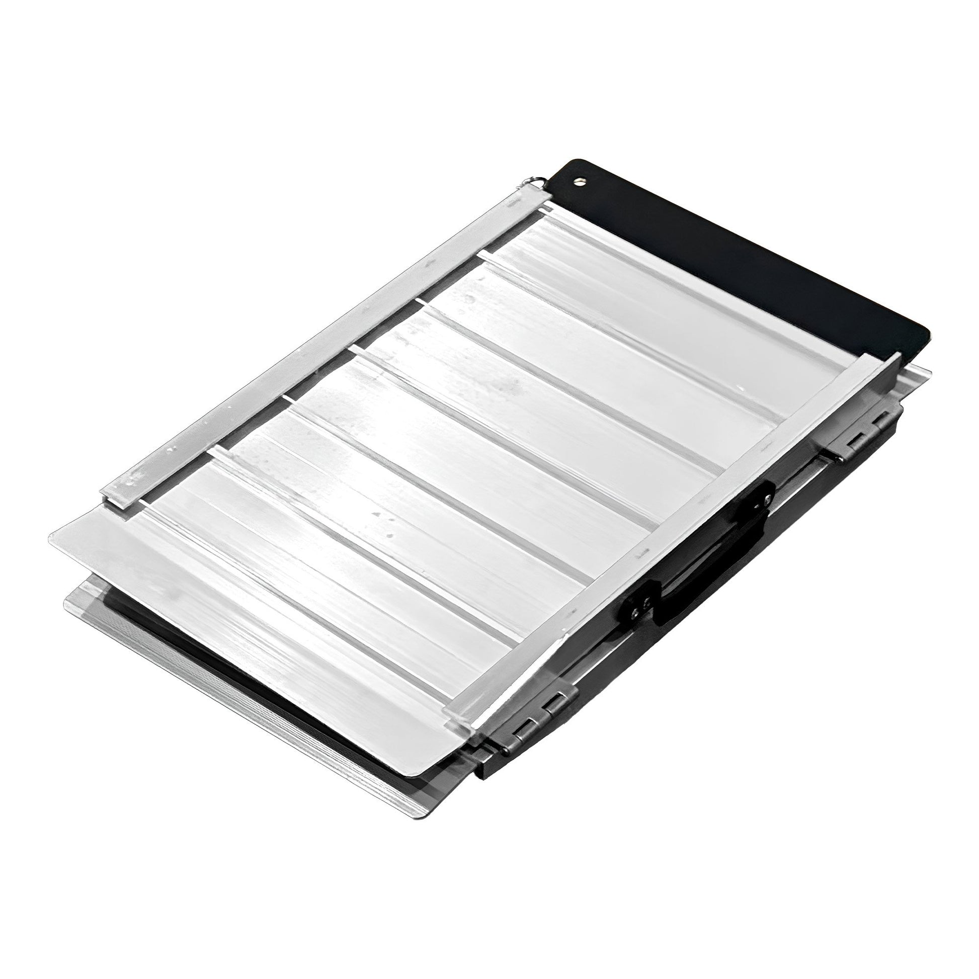 Hlpmedical Kartrite aluminium wheelchair ramp, 2ft long with high grip surface, safety side rails, locking pin, and carry handle.