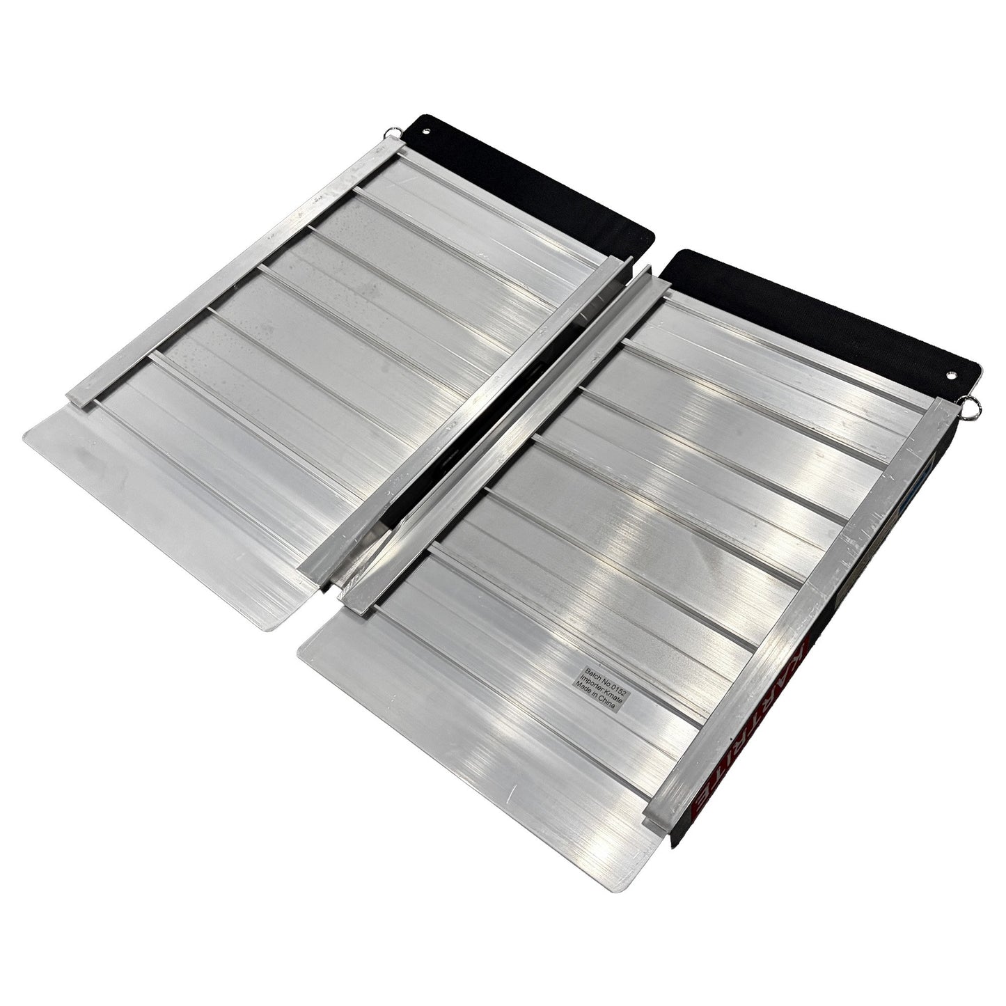Hlpmedical Kartrite aluminium wheelchair ramp, 2ft long with high grip surface, safety side rails, locking pin, and carry handle.