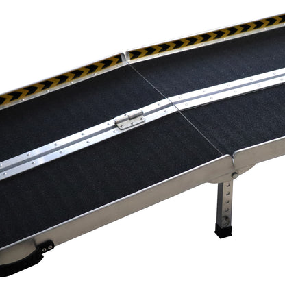 Hlpmedical Kartrite 8ft folding aluminium wheelchair ramp for pet mobility, portable pet access ramp with non-slip surface