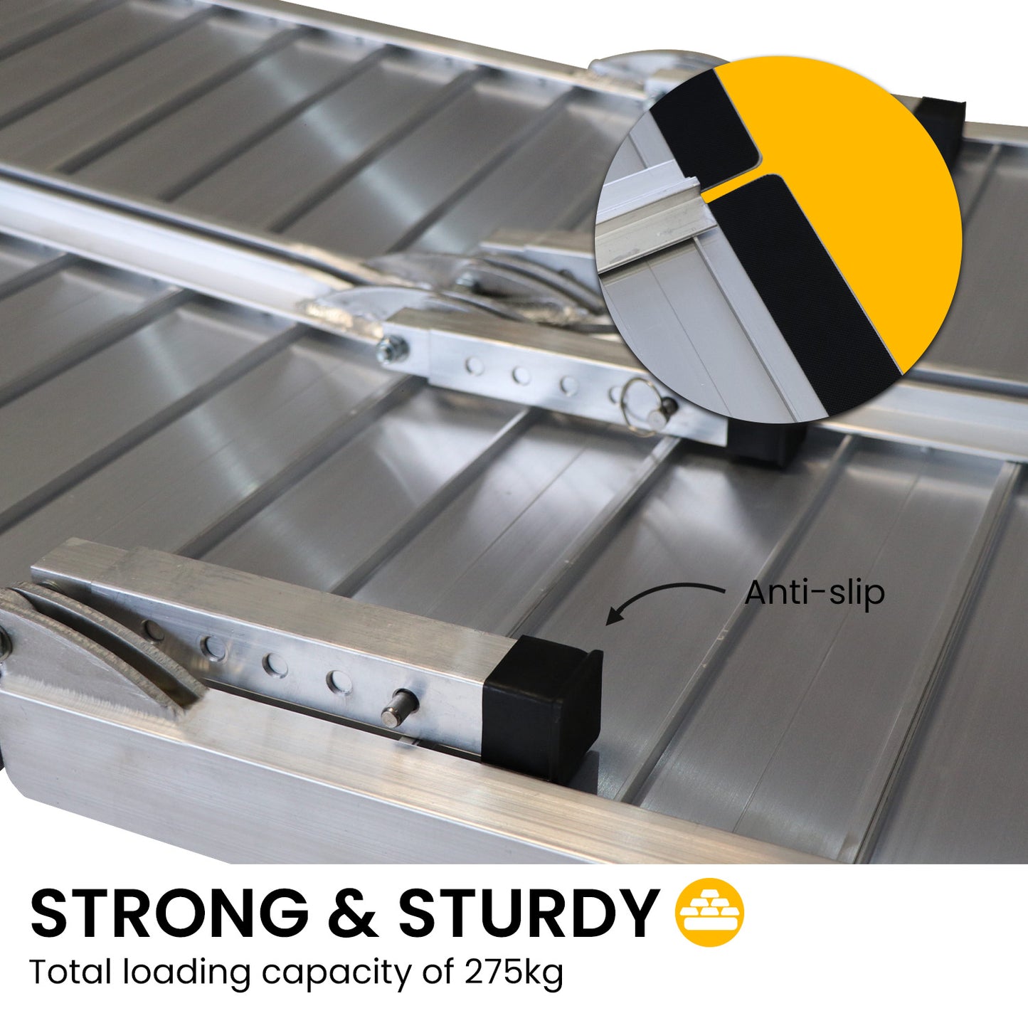 Hlpmedical Kartrite 8ft folding aluminium wheelchair ramp for pet mobility, portable dog ramp with non-slip surface and lightweight design.