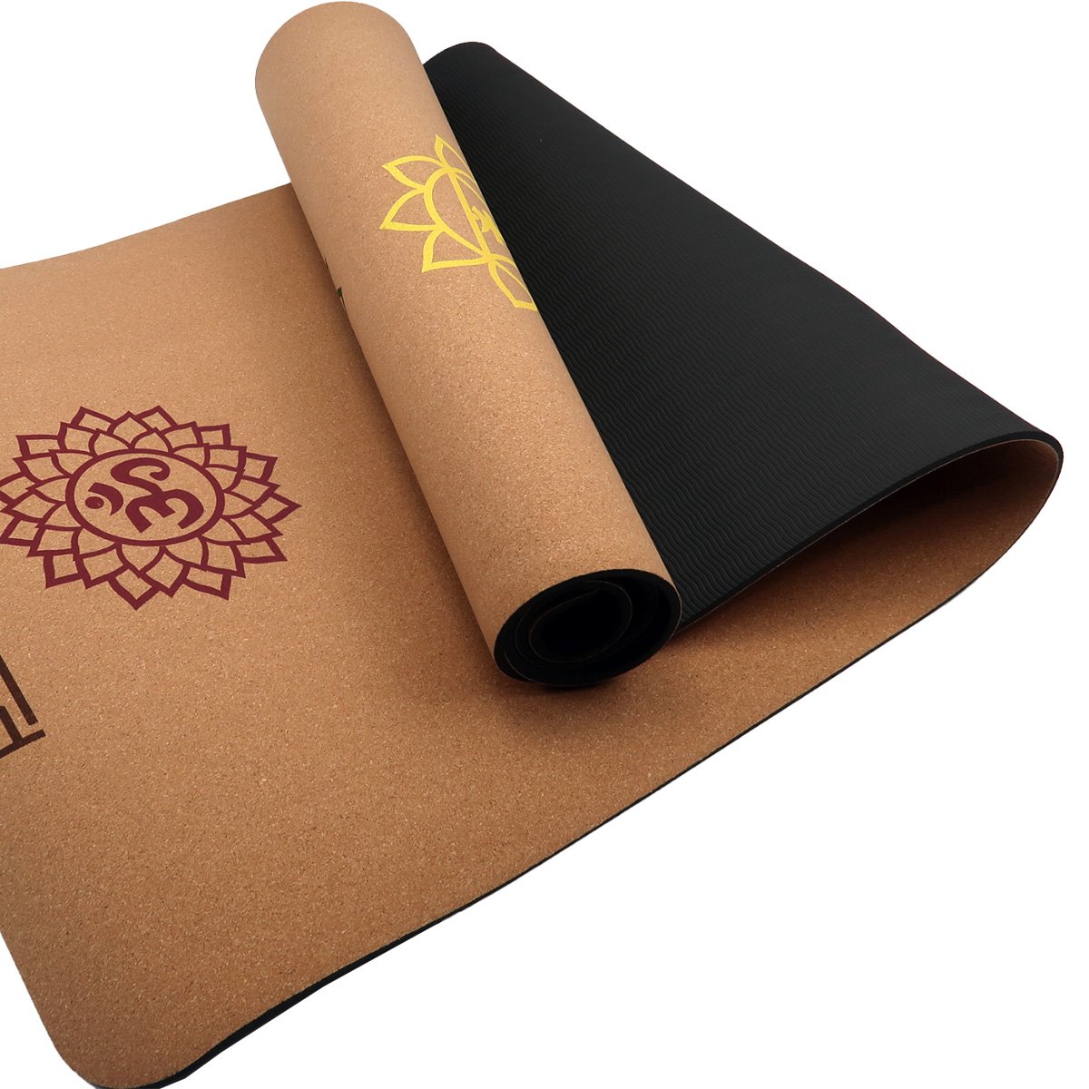 Hlpmedical Powertrain Cork Yoga Mat with carry straps, ideal for Pilates, home gym workouts, and fitness exercises.