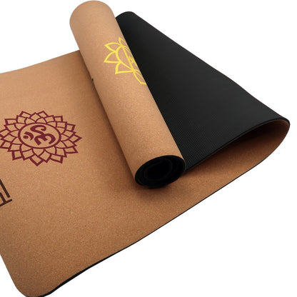 Hlpmedical Powertrain Cork Yoga Mat with carry straps, ideal for Pilates, home gym workouts, and fitness exercises.