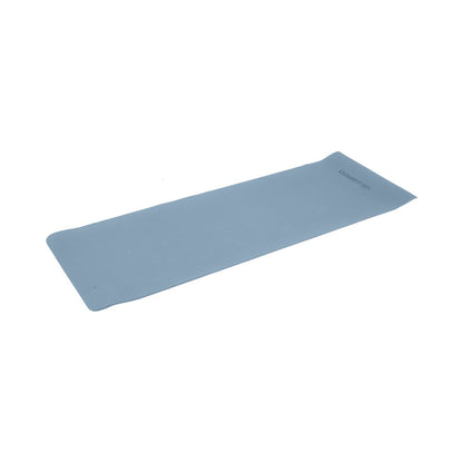Sky blue Powertrain dual layer 6mm yoga mat with non-slip surface and carry strap for comfort and portability.