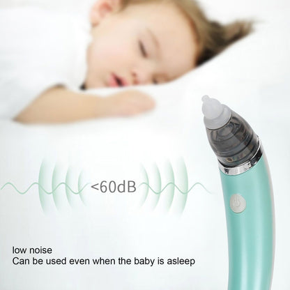 Electric baby nasal aspirator by Hlpmedical, green hygienic nose cleaner for infants to gently remove snot and congestion.