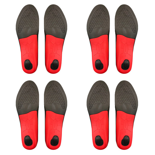 Pair of men's Hlpmedical full arch support insoles with foam cushioning, designed for sneakers and sports shoes in size L.
