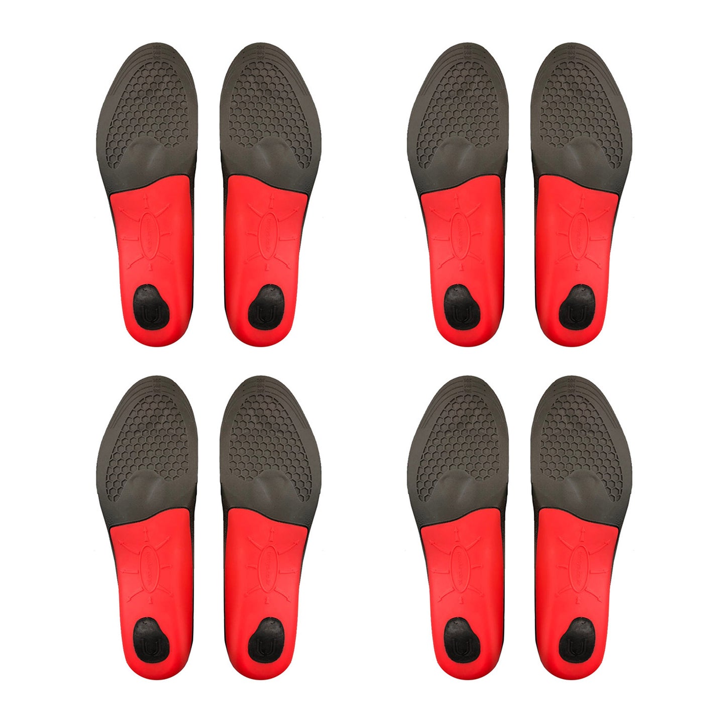 Pair of men's full arch support insoles by Hlpmedical, M size shoe inserts with cushioned foot pads for sneakers and sports shoes.