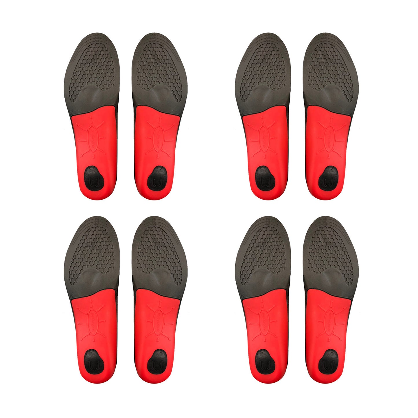 Pair of men's insoles with arch support in size S, designed for sneakers and sports shoes by Hlpmedical.