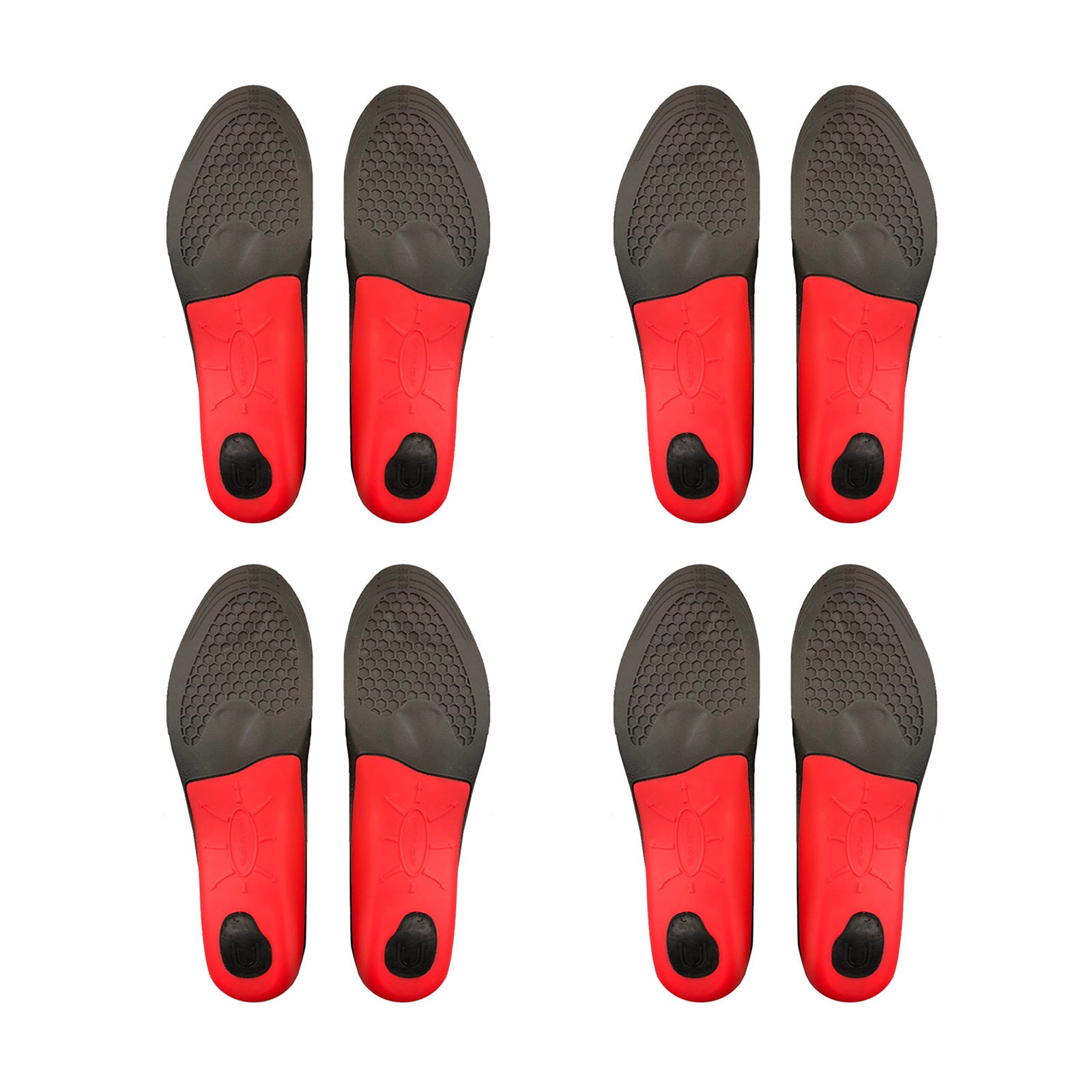 Pair of men's insoles with arch support in size S, designed for sneakers and sports shoes by Hlpmedical.