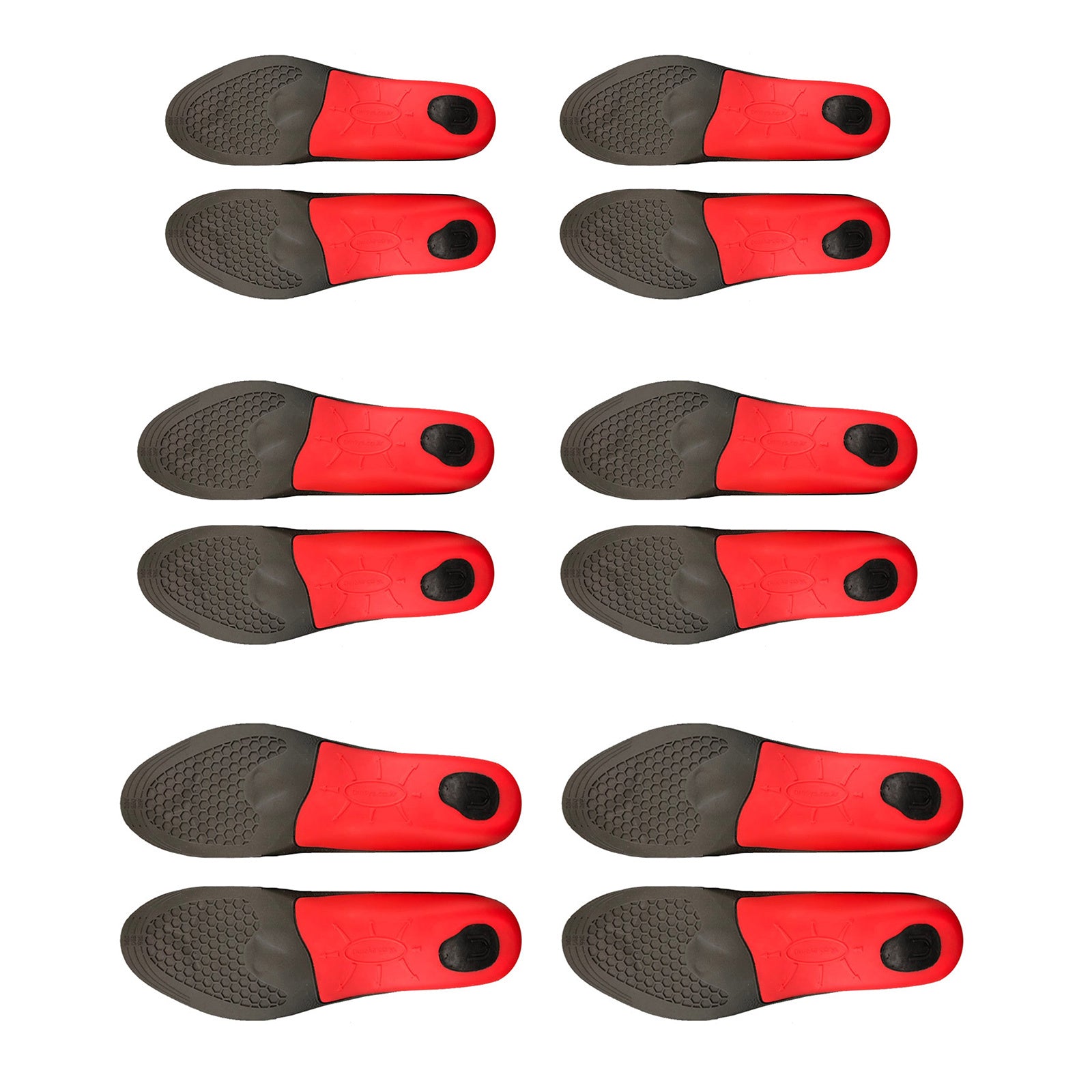 Hlpmedical men's full insoles set with arch support and foot pads, designed for sneakers and sports shoes, in three sizes.