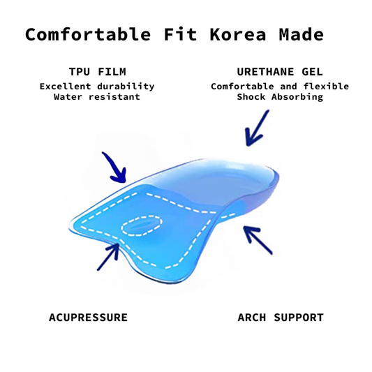 Hlpmedical men's gel arch support insoles in size L, half shoe inserts for sneakers and sports shoes with cushioned foot pads.