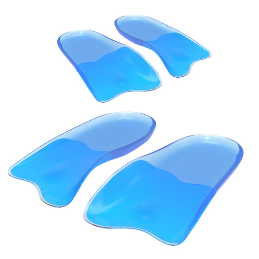 Pair of Hlpmedical men's gel arch support insoles in size L, with half shoe inserts and foot pads for comfort and support.